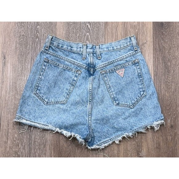 Vintage Guess Jeans High Rise Distressed Cut Off Shorts 90s USA Size 30